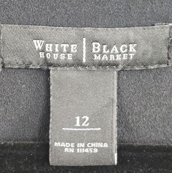 White House Black Market Black and Cream Striped Midi Dress - Picture 6 of 7